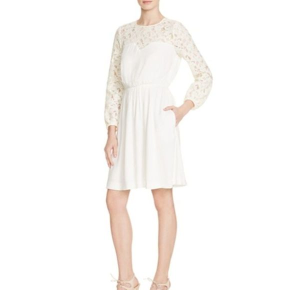 NWT Maje Raye Lace White Dress Size 2 - Picture 1 of 13